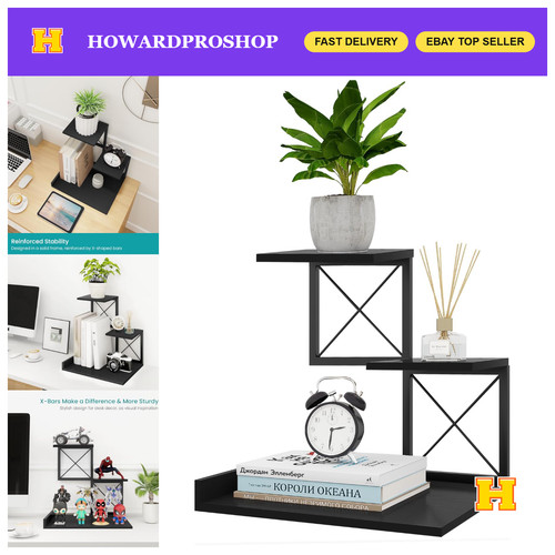 Tier wood desktop shelf - 3-tier,
