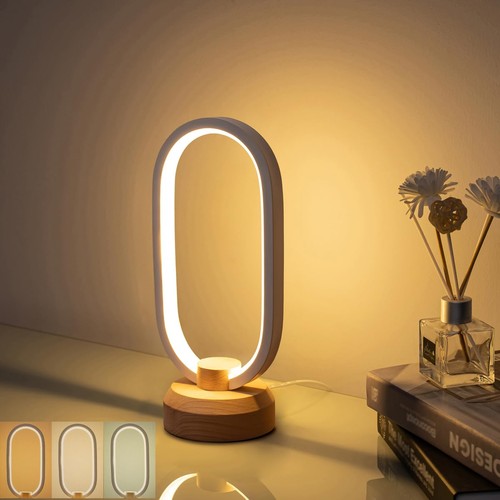 Modern oval bedside table - oval, lamp