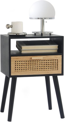 Mid century black end - black, table